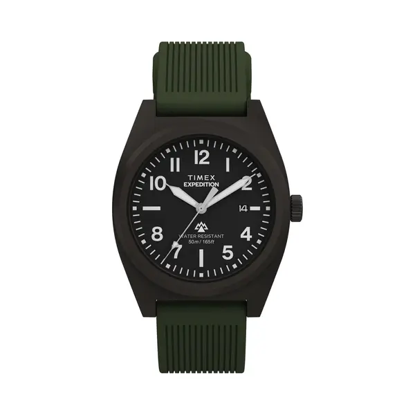 Timex Expedition® Capstone Quartz Analoog Horloge Groen Kast, 100% Laag Lood Messing | Armband 100% Siliconen 39 Mm TW2Y18000AJ thumbnail