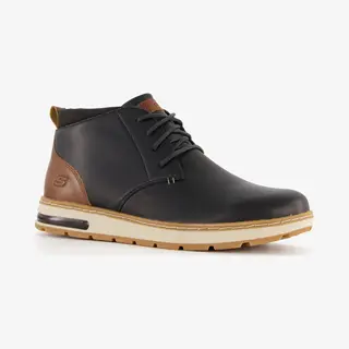 Skechers Evenston Veterschoenen Zwart Leer - Maat 47