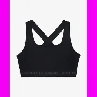 Under Armour Crossback Mid Bra-Blk Dames Sportbeha - Zwart - Jet Grijs