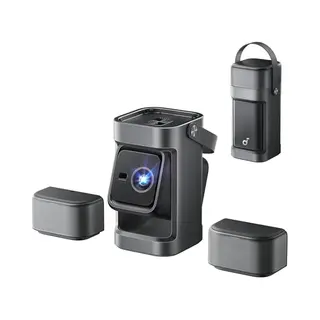 Soundcore Nebula P1｜Mobiler Beamer Mit Abnehmbarem Lautsprecher Und Integriertem Av-System, 650 Ansi Lumen, 1080p, 2.0 Surround Sound, Dolby Audio,