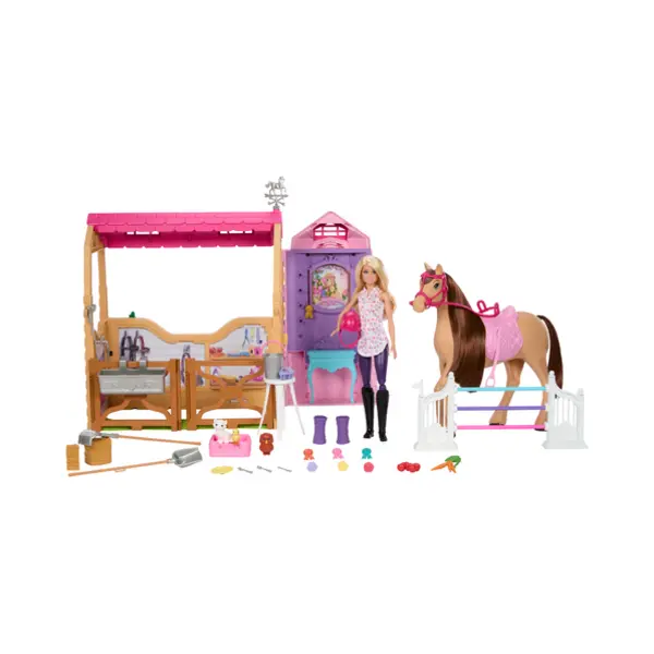 Barbie Mysteries: The Great Horse Chase Stable Playset with Doll, Toy Horse & Accessories, 25+ Pieces thumbnail