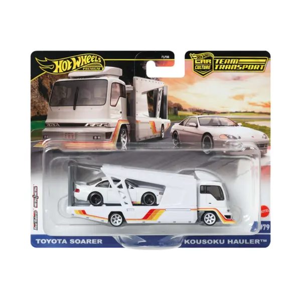 Hot Wheels Team Transport Truck & Race Car, Gift for Racing Collectors thumbnail