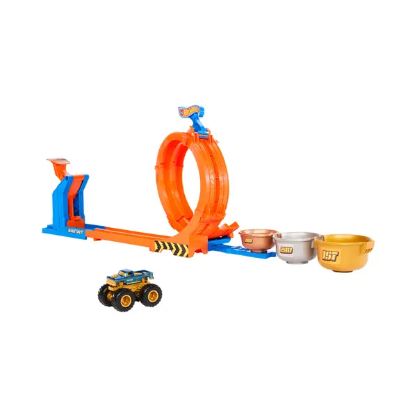 Hot Wheels Monster Trucks Loop-And-Flip Trophy Challenge Playset & Die-Cast Bigfoot Toy Truck thumbnail