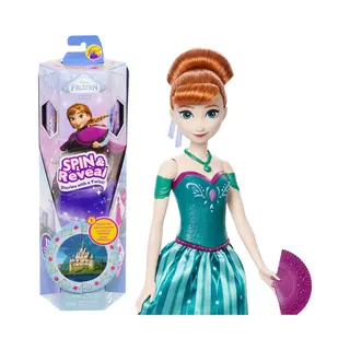 Mattel Disney Frozen Spin & Reveal Anna Fashion Doll & Accessories with 11 Surprises from Disney Movie