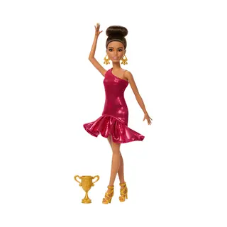 Barbie Ballroom Dancer Fashion Doll with Brown Styled Hair, Dancing Trophy Accessory