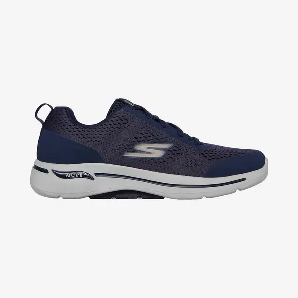 Skechers Men's Go Walk Arch Fit Idyllic Sneaker, Navy Textile/Synthetic/Gold Trim, 8.5 Uk thumbnail