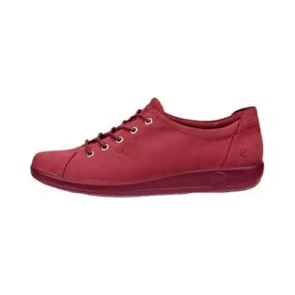 Ecco Soft 2.0 Wine Nubuck Womens Lacing Shoes 206503-02346 In A Plain Nubuck Leather In Size 41 thumbnail