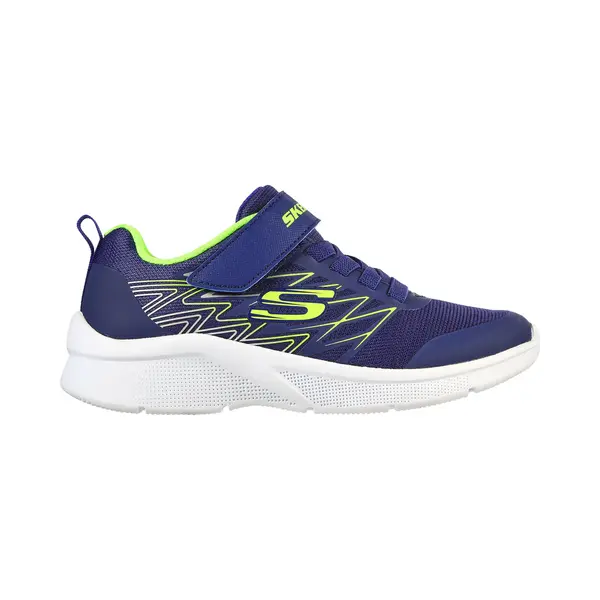Skechers Boy's Microspec Texlor Sneakers, Navy Textile/Lime & Silver Trim, 2 Uk Child thumbnail