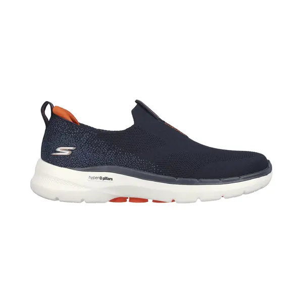 Skechers Herren Go Walk 6 Sneaker, Navy And Orange Textile, 45 Eu thumbnail