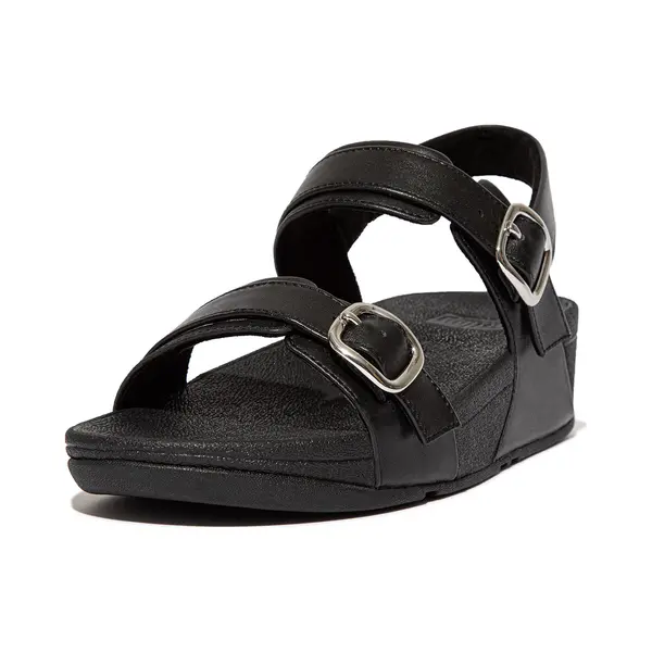 Fitflop Damen Lulu Verstellbare Leder Keilsandalen, Schwarz, 36 Eu thumbnail