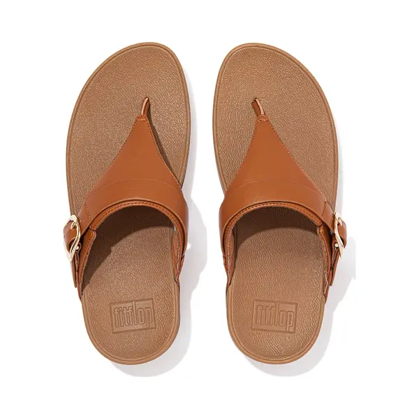 FitFlop Lulu Adjustable Toe Post - Leather Bruin - Maat 36 thumbnail