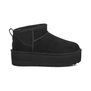 Ugg For Woman. 1135092 Leather Ankle Boots W Classic Ultra Mini Platform Black (40), 3 To 5 Cm, None, Casual