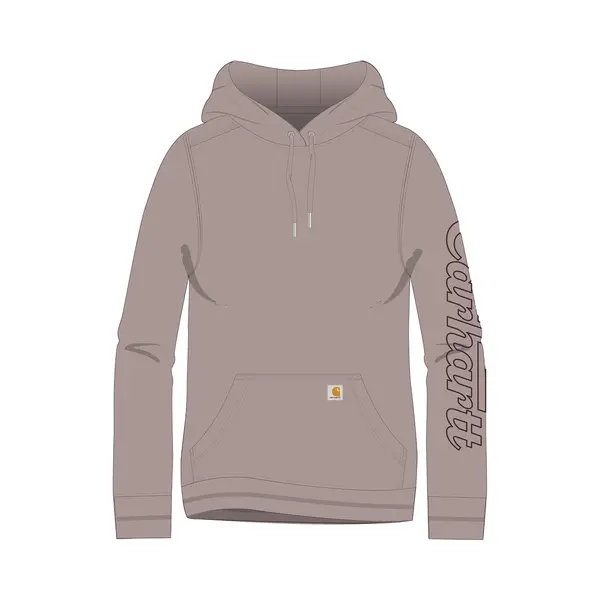 Carhartt Rain Defender Kapuzen-Sweatshirt Mit Promo-Grafik, Lockerer Passform, Damen, Violett, Xs thumbnail