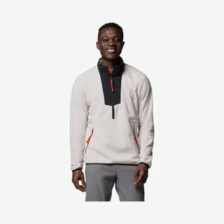 Columbia Men's Sequoia Grove Half Zip Fleece, Fleece Pull Over, Dark Stone/Black, Large