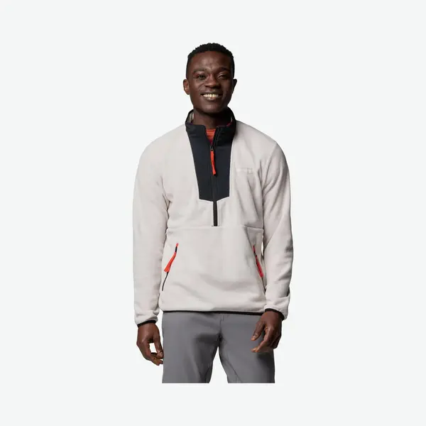 Columbia Men's Sequoia Grove Half Zip Fleece, Fleece Pull Over, Dark Stone/Black, Large thumbnail