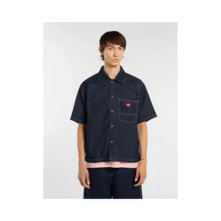 Dickies - Denim Short Sleeve Shirt, Man, Blue, Size, S