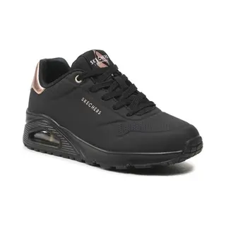 Skechers Für Damen. 177094 Turnschuhe Uno Schwarz (37), Stoff, 3 Bis 5 Cm, Schnürsenkel, Lässig