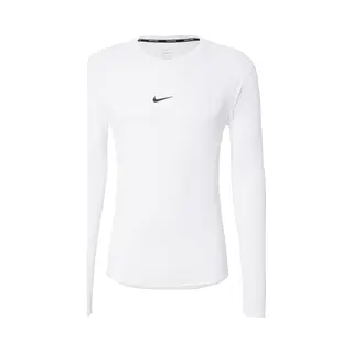 Nike Pro Men's Dri-Fit Tight Long-Sleeve Fitness Top - White - Polyester/Elastane
