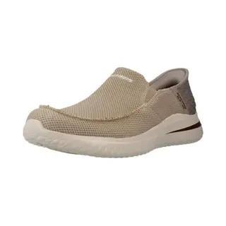 Skechers Men's Delson 3.0 Cabrino Slip-On Sneakers, Taupe Knit, 6.5 Uk
