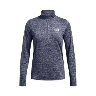 Under Armour Langarmshirt Mit Reißverschluss, Weiches & Schnelltrocknendes Funktionsshirt Langarm, Longsleeve Mit Halbem Reißverschluss, Midnight Navy / / White,