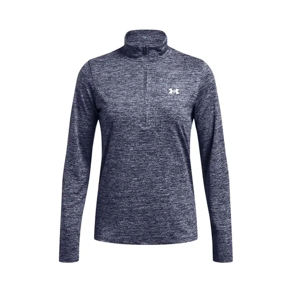 Under Armour Langarmshirt Mit Reißverschluss, Weiches & Schnelltrocknendes Funktionsshirt Langarm, Longsleeve Mit Halbem Reißverschluss, Midnight Navy / / White, thumbnail