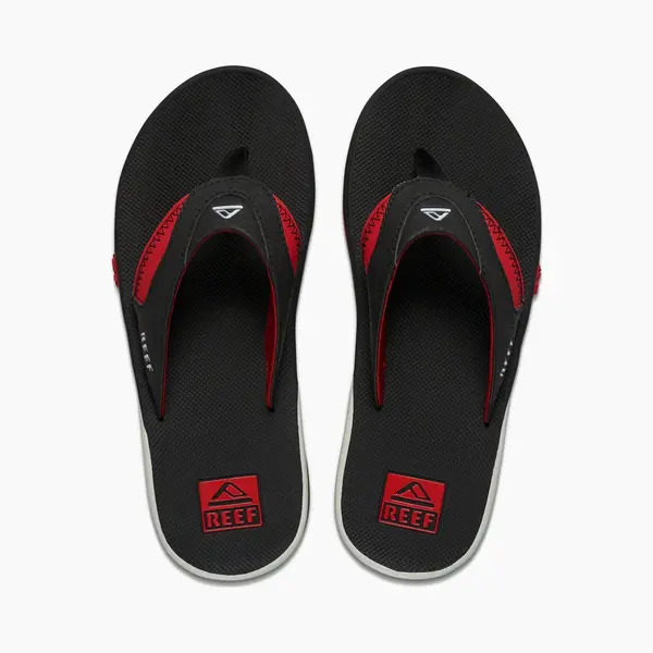 Reef Fanning Pregame Men's Flip Flops Black Red Water Friendly Sandals Uk Size 12 thumbnail