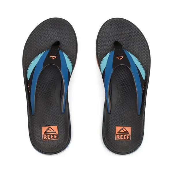 Reef Fanning Heren Slippers - Blauw - Zwart - Oranje thumbnail