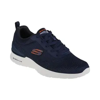 Skechers Men's Skech-Air Dynamight Bliton Sneaker, Navy Mesh/Synthetic/Orange Trim, 10 Uk