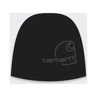 Carhartt, Mütze, Schwarze Fleecekappe Mit Prägung, Schwarz