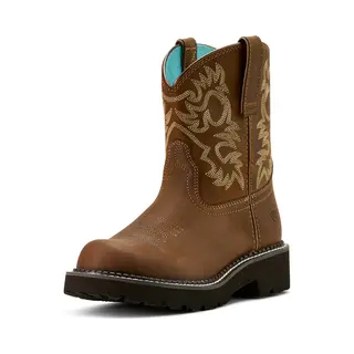 Women's Fatbaby Western Boots In Sassy Brown Leather, B Medium Width, Size 4, By Ariat