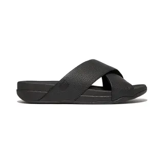 Fitflop Surfer Mens Tumbled-Leather Cross Slides