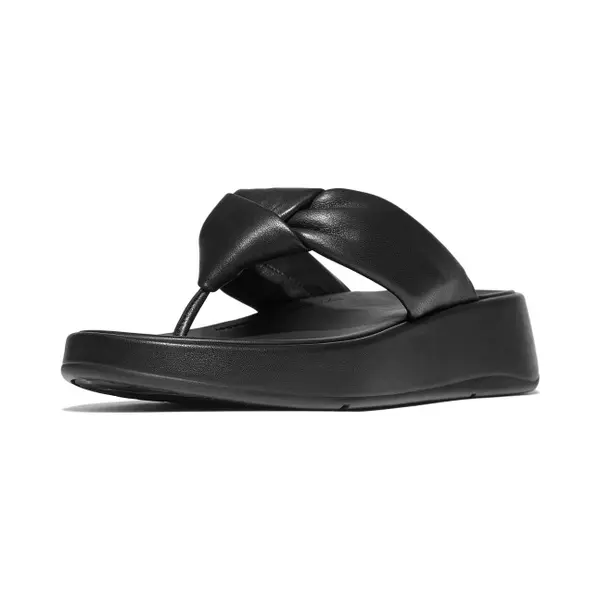 Women's Sandals FitFlop F-Mode Knot Soft-Leather Flatform Toe-Post thumbnail