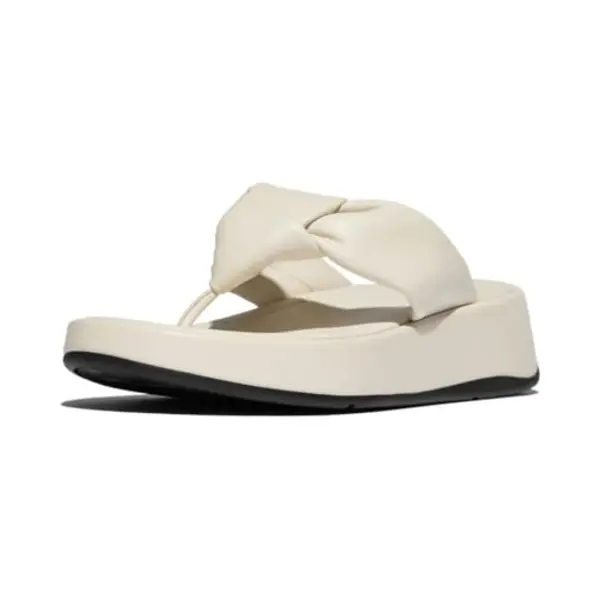 Sandalen Für Damen FitFlop F-Mode Knot Soft-Leather Flatform Toe-Post thumbnail