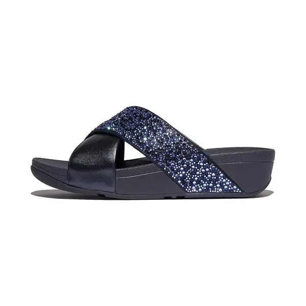 Women's Slides FitFlop Lulu Crystal-Mix Metallic Cross thumbnail