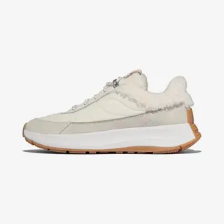 FitFlop F-Mode Flow Shearling-Mix Damen Schuhe Weiß Beige - 40