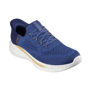 Skechers Men's Slade Quinto Slip-On Sneakers, Blue Knit, 7.5 Uk