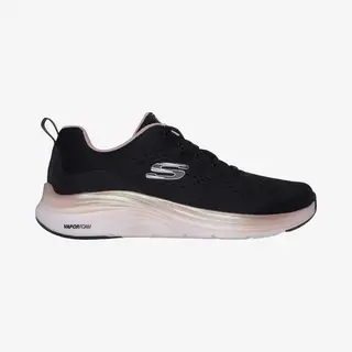 Skechers Women's Vapor Foam Midnight Glimmer Sneaker, Black Mesh/Rose Gold Trim, 3.5 Uk