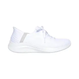 Skechers Women's Ultra Flex 3.0 Brilliant Path Slip-On Sneakers, White Knit/Light Gray Trim, 8 Uk