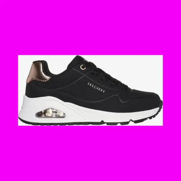 Skechers Girl's Uno Gen1 Shimmer Away Sneakers, Black Synthetic/Trim, 11.5 Uk Child thumbnail