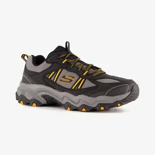 Skechers Herren Stamina At Upper Stitch Trekking Low Cut, Black Synthetic/Mesh/Charcoal Trim, 44 Eu