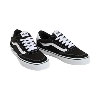 Vans Brooklyn Ls, Sneaker Herren, Wildleder Canvas Schwarz Weiß, 42.5 Eu