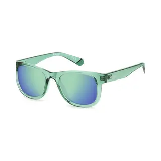 Polaroid Kid Polaroid Pld 8009/N/New 1ED/5Z Sunglasses Plastic Green Squared Polarized Mirror