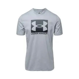 Under Armour Ua M Boxed Sports Updated Ss-Gry Heren Sportshirt - Mod Grijs Light Heather - Zwart