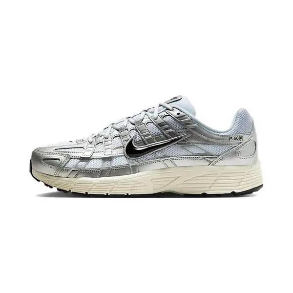 Nike P 6000 Wit Metallic Zilver Plat Zilver Zwart Sneakers CD6404-105 38.5 Zilver thumbnail
