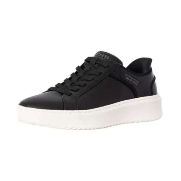 Skechers Men's Court Break Double Vented Slip-On Sneakers, Black Duraleather/Mesh, 6.5 Uk thumbnail