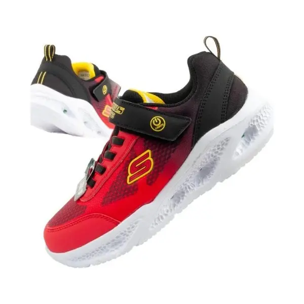Skechers Meteor-Lights Krendox Kinder Sneaker Rot/schwarz - 32 thumbnail