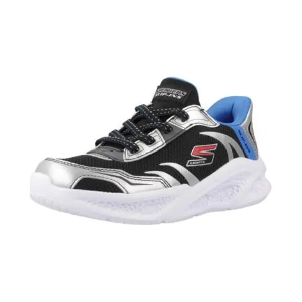 Skechers Slip-ins Meteor-Lights - Brisk-Beams Jungen Schuhe Schwarz Weiß Blau - 27 thumbnail