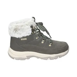 Skechers Women's Trego Snow Worries Boots, Olive Suede/Duraleather/Faux Fur, 3 Uk