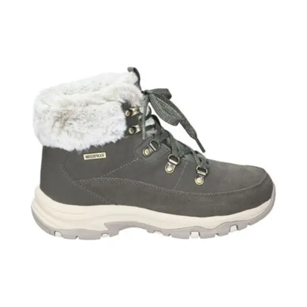 Skechers Women's Trego Snow Worries Boots, Olive Suede/Duraleather/Faux Fur, 3 Uk thumbnail