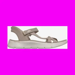 Skechers For Woman. 141481 Go Walk Flex Taupe Sandals (39), Flat, Velcro, Casual, Sport, Beachwear, Multisport